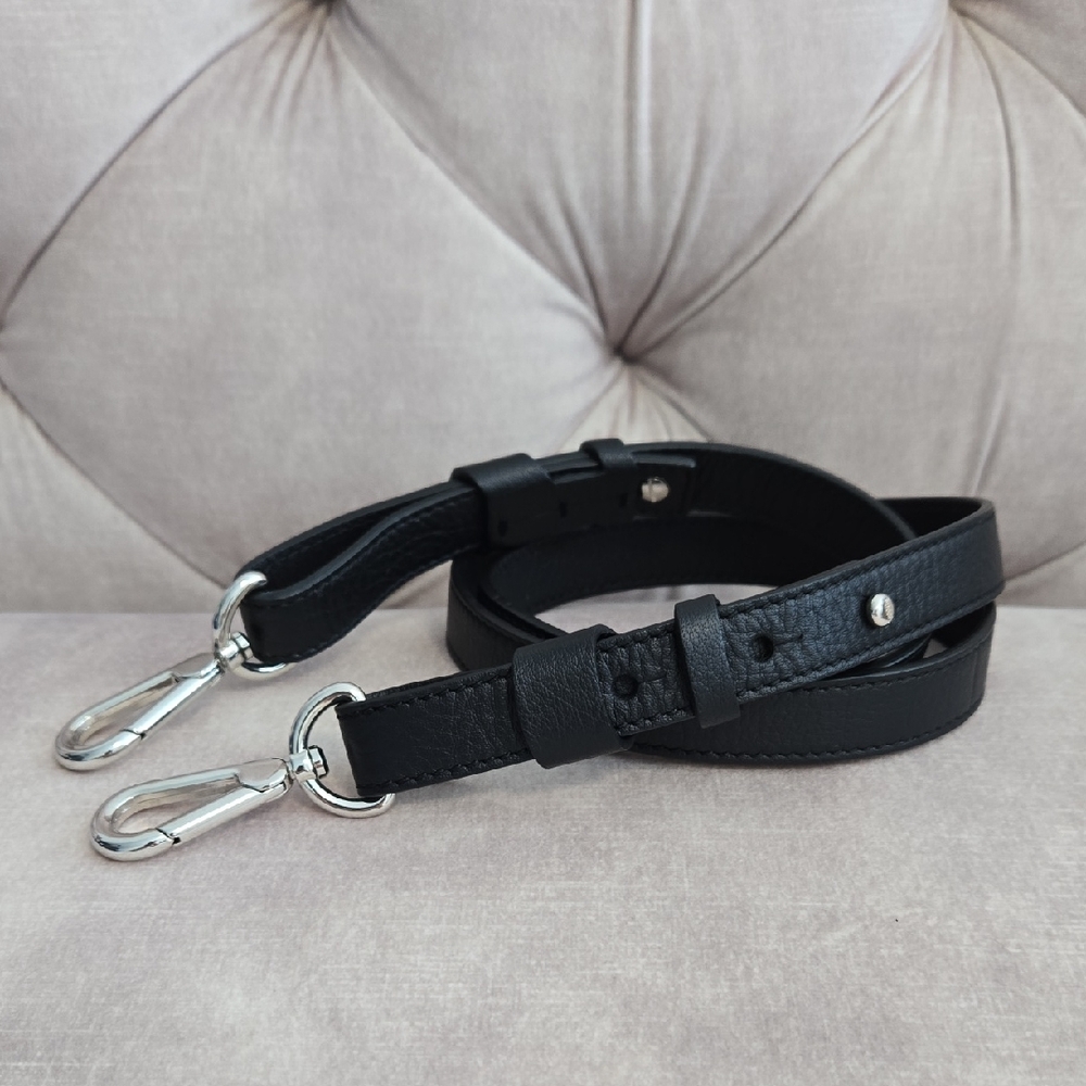 Pucci Bag's Strap Replacement, Black,  Adjustable with Silver Hardware, New